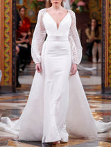 LOOK 17 Abito da sposa VANGOLD (SENZA STRASCICO) realizzato in crepe e organza devoré