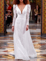 LOOK 22 VENETIER wedding dress made of devoré organza.
