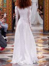 LOOK 22 VENETIER wedding dress made of devoré organza.