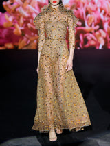 LOOK 7 Vestido LORENTIA | Vestido de fiesta en tul bordado con escote palabra de honor y falda corola