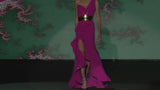 LOOK 19 Vestido KAPITEL | Vestido de fiesta largo en crepe grosella