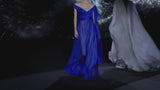 LOOK 22 JARCHY Dress | Party dress made of royal blue silk chiffon and Swarovski