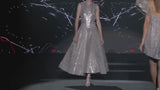LOOK 15 ISABELLA | Midi party dress in pearl gray.