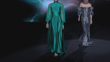 LOOK 15 Vestido JIBERAL | Vestido de fiesta realizado en satín color verde