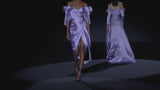 LOOK 33 JICARUS Dress | Short party dress in amethyst satin color