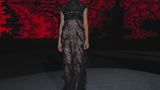 LOOK 17 HIROSAKI | Black chantilly dress with embroidered mesh