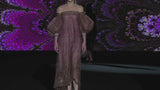 LOOK 13 HIDANKA | Embroidered tatoo tulle dress with pink background