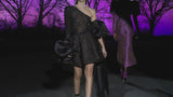 LOOK 33 HARCHER | Dress in embroidered mesh and black organza