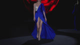 LOOK 24 JANELA Dress | Party dress made of royal blue satin and Swarovski crystals