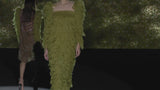 LOOK 11 HOLONY | Olive green cutout chiffon dress