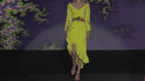 LOOK 20 Dress KRISTEL | Dress in pineapple crepe with wide draped V-neckline
