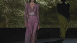 LOOK 12 HALBATRUS | Embroidered tatoo tulle dress with pink background