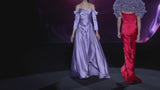LOOK 32 JADIR Dress | Party dress made of amethyst-colored satin