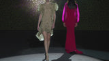 LOOK 5 HELVETIUS | Olive green embroidered chiffon dress