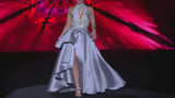 LOOK 42 JEVELIER Dress | Party dress made of pearl gray mikado and Swarovski