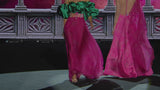 LOOK 34 GABRIELE | Vestido en gasa pomelo y cuerpo mikado verde