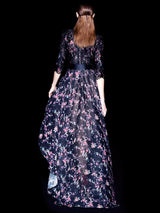 Vestido en gasa plumeti estampado floral de Hannibal Laguna