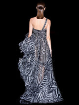 CALADIO | Cuerpo en satin estampado cebra  de Hannibal Laguna