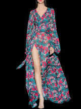 Vestido largo de fiesta plumeti de Hannibal Laguna