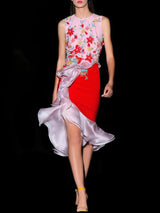 Vestido corto en crepe rojos de Hannibal Laguna
