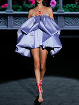 LOOK 28 GIANA | Lavender and flower mikado party dress