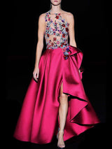 CALYPSO | Vestido con T-shirt en tul bordado en cristal y flores de Hannibal Laguna