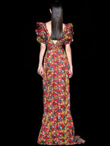 Vestido plumeti estampado floral  de Hannibal Laguna