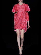 CORALS | Vestido mini tipo A en organza bordada cristal de Hannibal Laguna