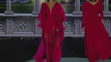 GUARDA 18 OCCHIALI | Abito da sera in chiffon color geranio