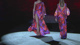 LOOK 3 FLORIDIA | Long asymmetrical dress in satin and chiffon