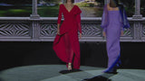 LOOK 17 GALA | Kleid aus Krepp und Georgette in Geranienfarbe