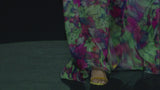 Look 6 DANTE | Long party dress in printed plumeti