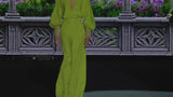 GUARDA 10 GATSBY E GEMMA | Blusa e pantaloni in raso color mela.