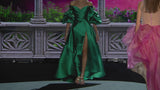 LOOK 36 GINGER | Vestido fiesta en mikado color verde.