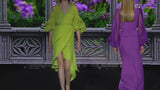 LOOK 9 GIOTO | Abito da sera in raso mela