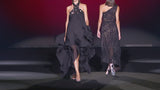 Look 5 XUIN | Vestido largo de fiesta en gasa color negro