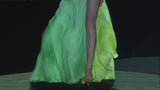 Look 10 DALBY | Lime and mint bi-color wide cut dress