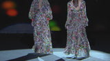LOOK 28 FIORENTINI | Printed plumeti party dress