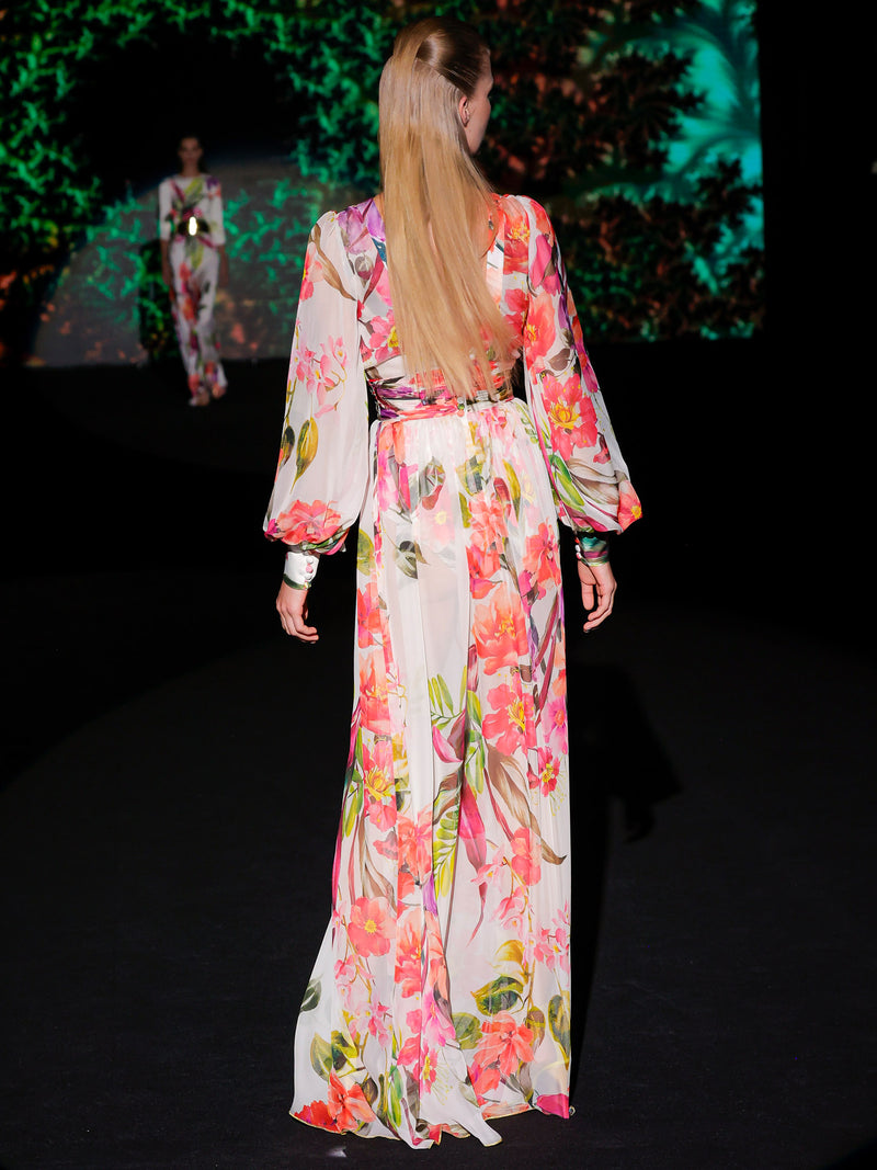 LOOK 14 KLEINFIL | Vestido largo con estampado floral  | HANNIBAL LAGUNA