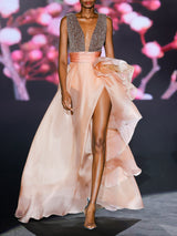 LOOK 13 Vestido LAFERTITI | Vestido de fiesta en organza bordada con escote palabra de honor