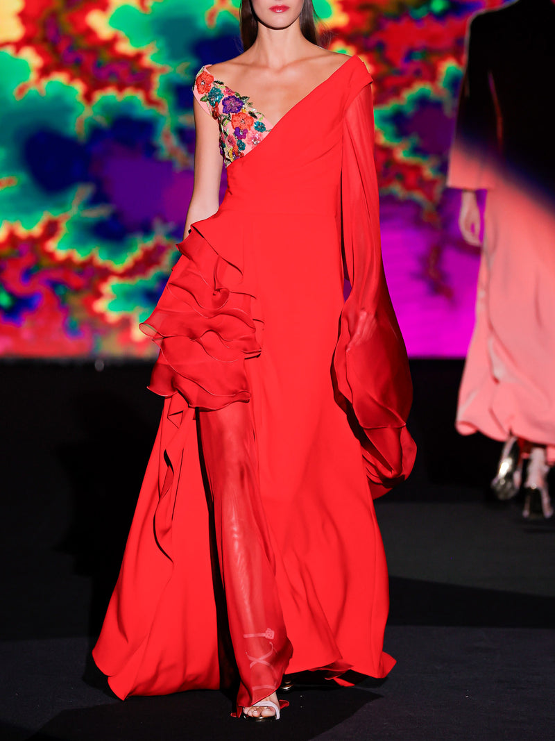 Crepe Mono Escote Pico Mono Largo Sin Mangas Mono Largo Escote Pico Sin Mangas