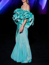 LOOK 29 Cuerpo & Falda MYSTERY & MINA | Conjunto de fiesta con cuerpo flor en mikado maldivas y falda capa en gasa a juego