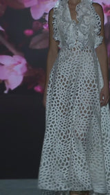 LOOK 11 Leopard Dress | Party dress in printed devoré organza with V-neckline and flared skirt