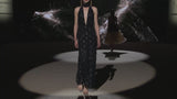 LOOK 29 Vestido NOVAK | Vestido de fiesta halter en tul bordado con azabaches, cuello alto y falda evasé