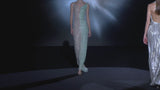 LOOK 43 IROKAWA | Long silver lamé party dress