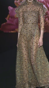 LOOK 7 Vestido LORENTIA | Vestido de fiesta en tul bordado con escote palabra de honor y falda corola