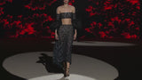 LOOK 16 Top NADIA y falda NAIF | Conjunto de fiesta bordado con azabaches y lentejuelas, mangas globo y falda midi