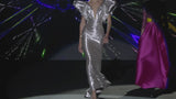LOOK 43 IROKAWA | Vestido de fiesta largo en lamé plata