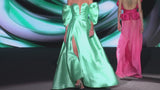 LOOK 36 Vestido MARIVENT & Mangas MISHA | Vestido de fiesta en mikado menta con cuerpo corsé y falda voluminosa con abertura