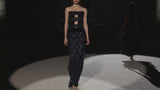 LOOK 31 Vestido NEW YORK | Vestido de fiesta en terciopelo y tul bordado con escote palabra de honor y falda recta